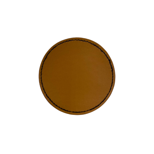 Custom Engraved Circle Patch w/ Adhesive Backing Patch My Custom Designs Brown 2.5" Bag Tag