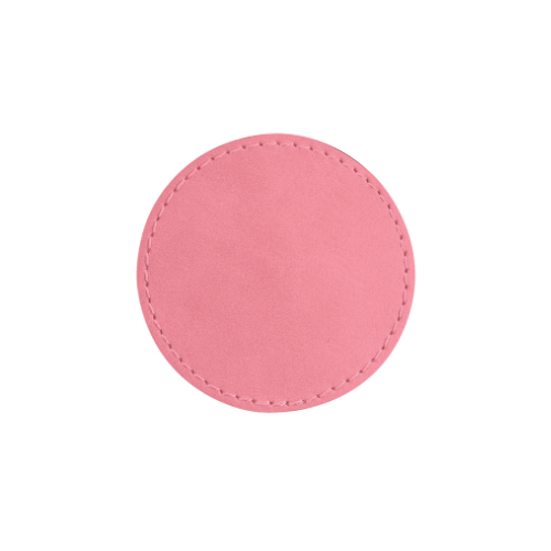 Custom Engraved Circle Patch w/ Adhesive Backing Patch My Custom Designs Pink 2.5" Bag Tag
