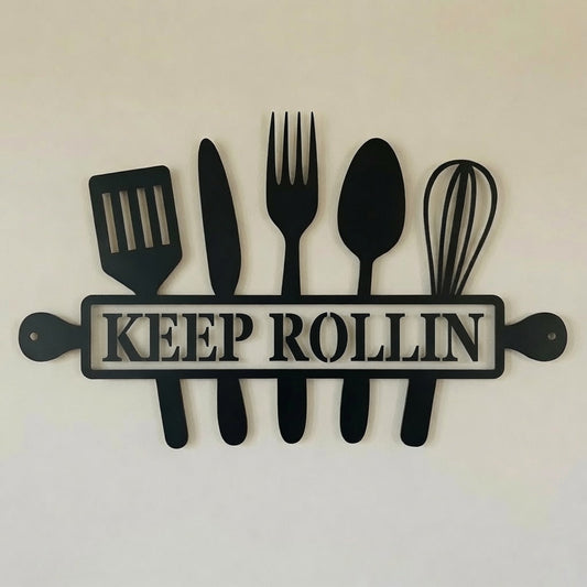 Custom Text Rolling Pin Utensils - Metal Sign - Home Decor - Digital File - ZIP File - Digital