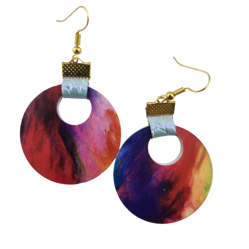 Customizable Coin Strap Leather Galaxy Colored Earrings My Custom Designs