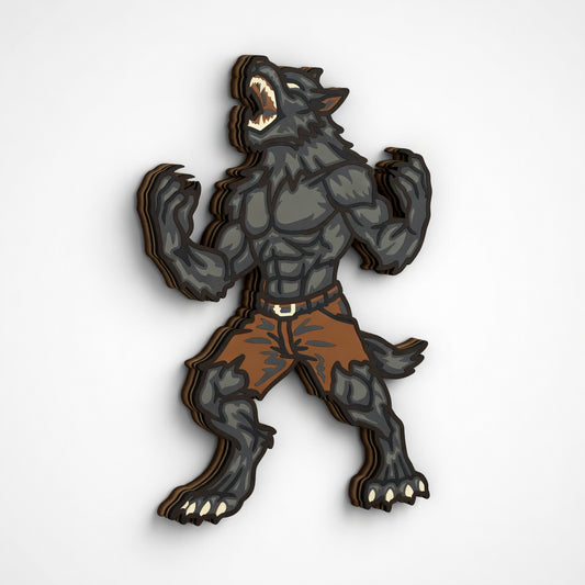 Werewolf - Layered Line Design - Digital File Digital My Custom Designs