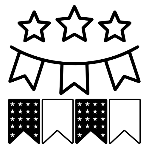 Party Banner With Star - Digital File - XCS Friendly Digital My Custom Designs PDF