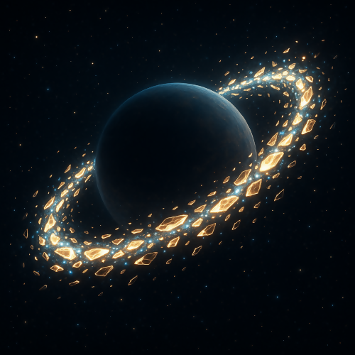 Futuristic & Sci-Fi - Planetary Rings Made of Glowing Shards - Pattern - Digital File Digital My Custom Designs PDF