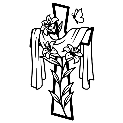 Easter Cross Sketch - Digital File - XCS Friendly Digital My Custom Designs PDF