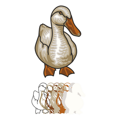 Duck - Animal - Layered Line Design - Digital File Digital My Custom Designs ZIP File