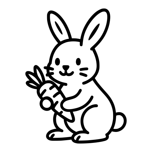 Bunny Holding Carrot - Digital File - XCS Friendly Digital My Custom Designs PDF