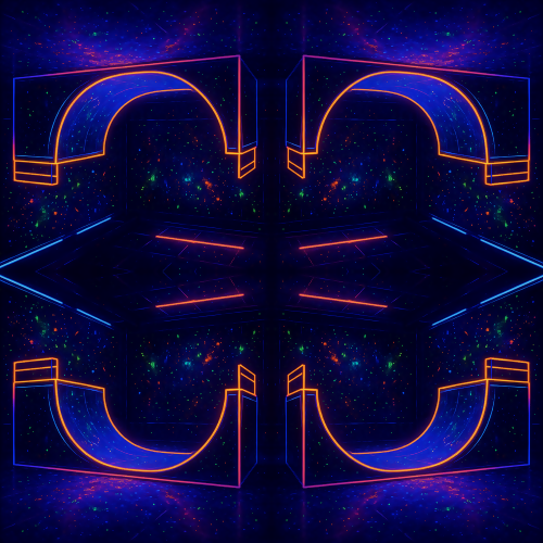 Industrial and Urban - Skater Half Pipe In Glowing Black Light - Pattern - Digital File Digital My Custom Designs PDF