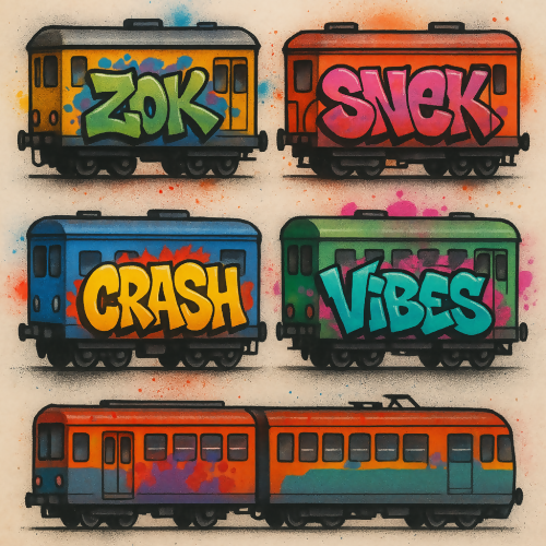 Industrial and Urban - Train Cars With Spray Paint - Pattern - Digital File Digital My Custom Designs PDF