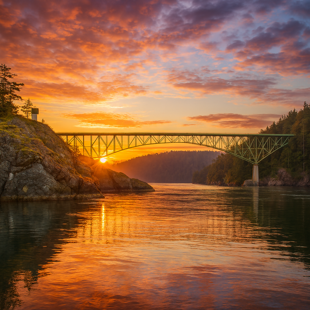 Deception Pass Bridge - Deception Pass State Park - Washington United States - Rendered - Digital File Digital My Custom Designs PDF