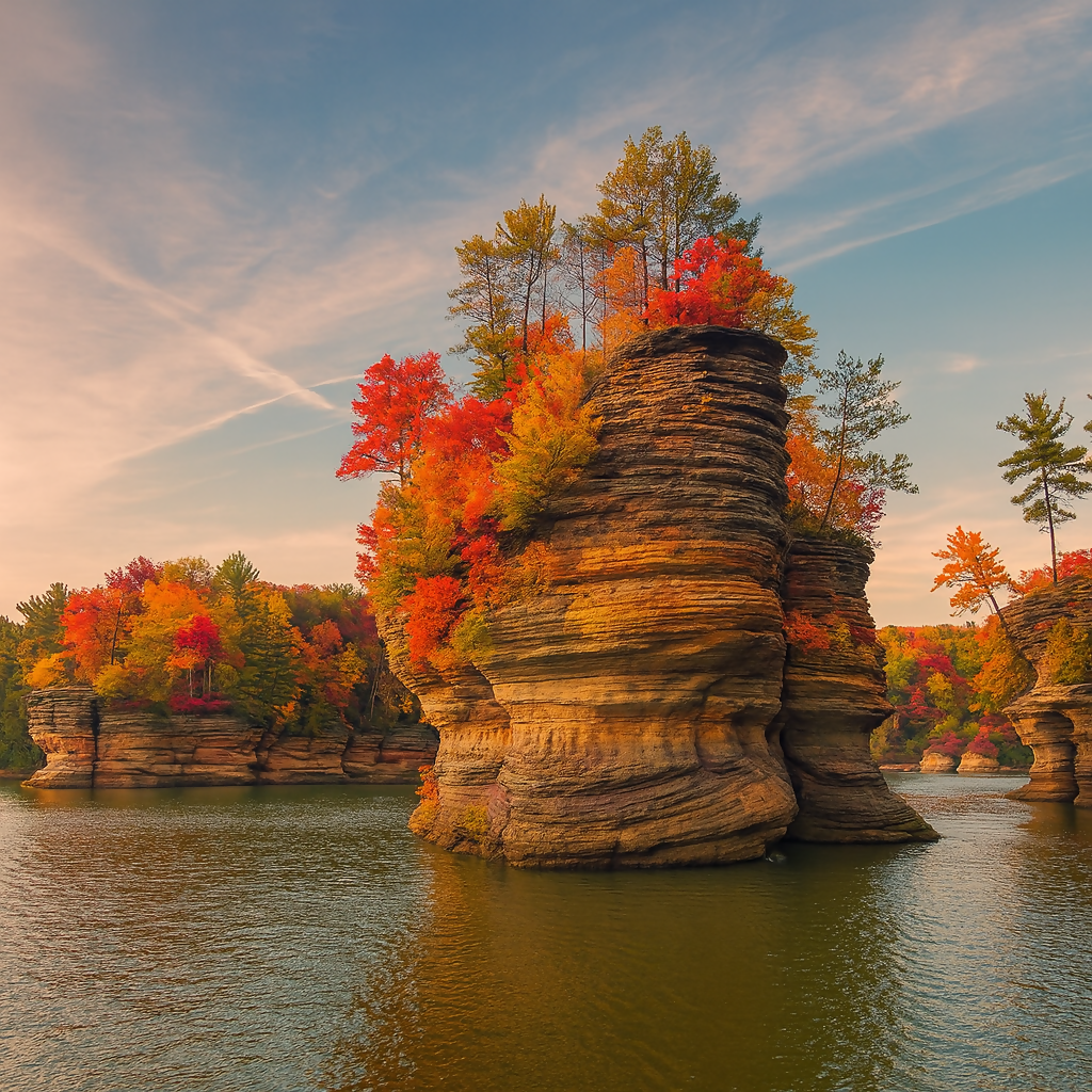 Dells of the Wisconsin River State Natural Area - Wisconsin United States - Rendered - Digital File Digital My Custom Designs PDF