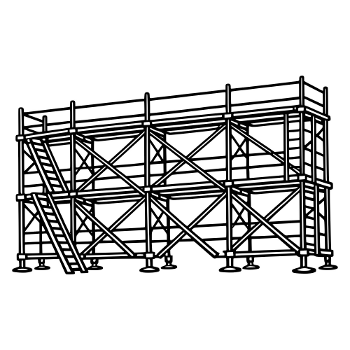 Detailed Scaffolding with Ladders - Vector Graphics - Digital File Digital My Custom Designs PDF