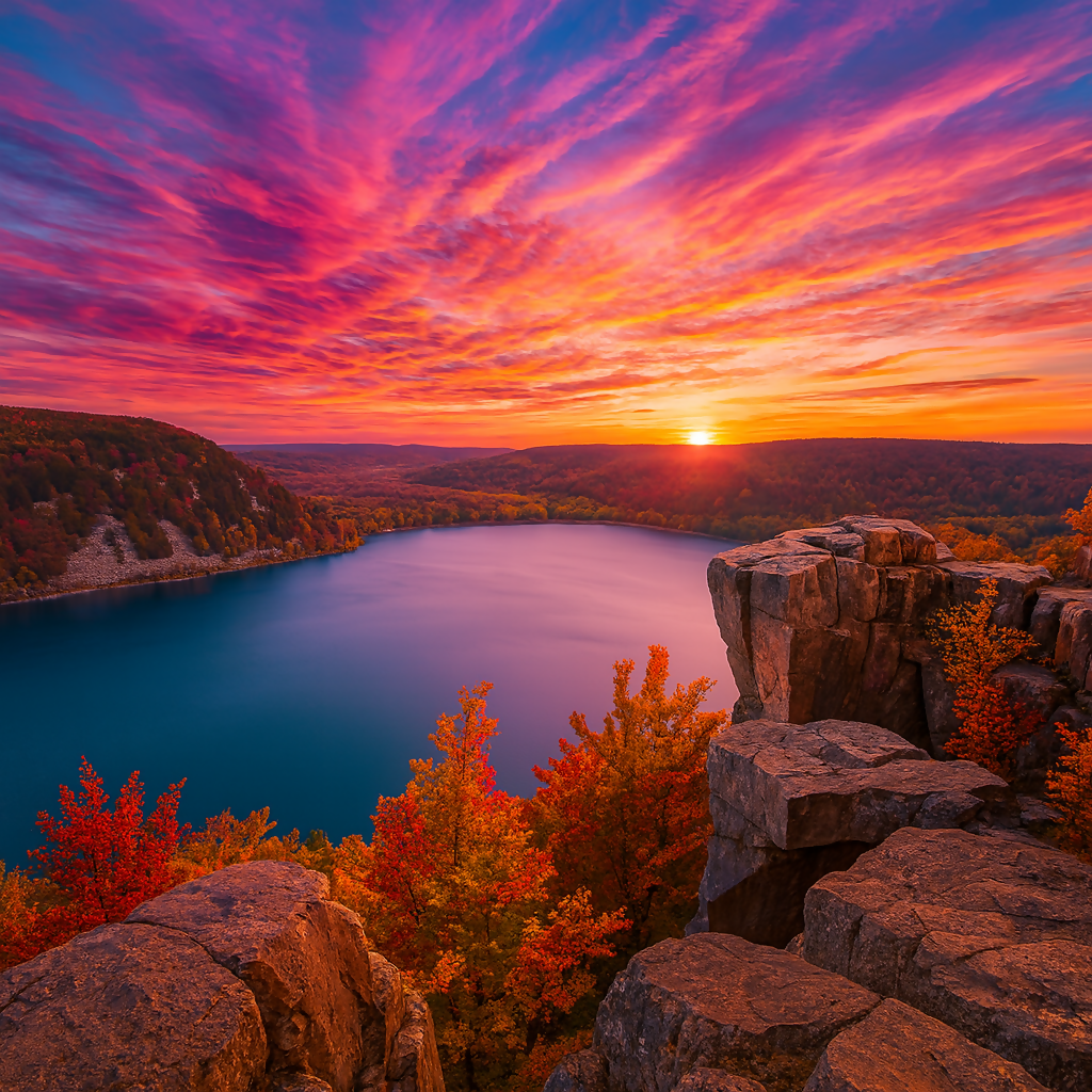 Devil's Lake - Devil's Lake State Park - Wisconsin United States - Rendered - Digital File Digital My Custom Designs PDF