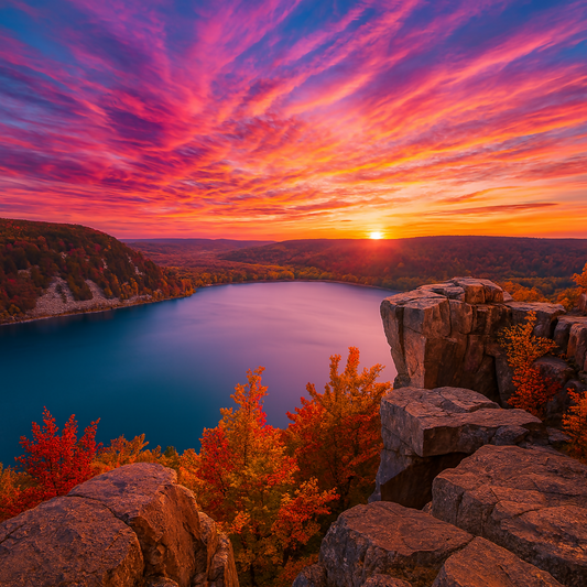 Devil's Lake - Devil's Lake State Park - Wisconsin United States - Rendered - Digital File Digital My Custom Designs PDF