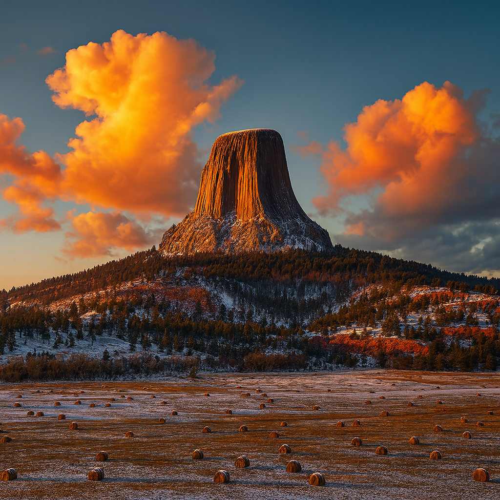 Devils Tower National Monument - Wyoming United States - Rendered - Digital File Digital My Custom Designs PDF