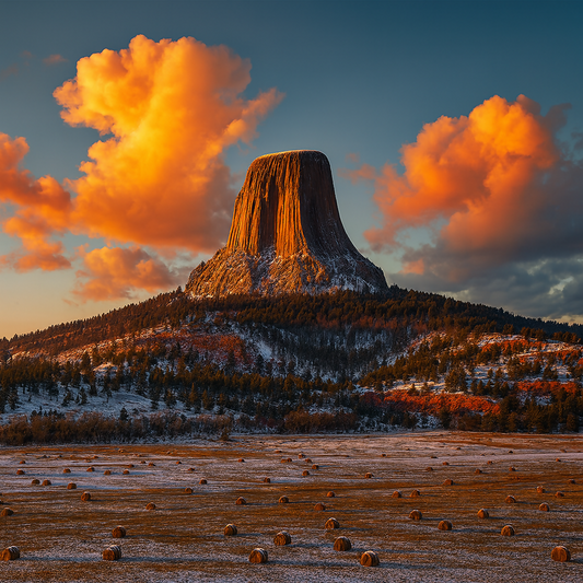 Devils Tower National Monument - Wyoming United States - Rendered - Digital File Digital My Custom Designs PDF