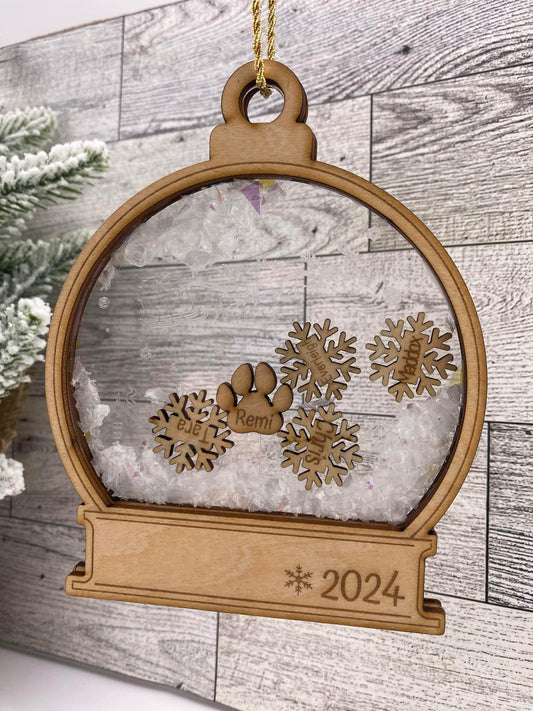 Custom Family Snow Globe Ornament