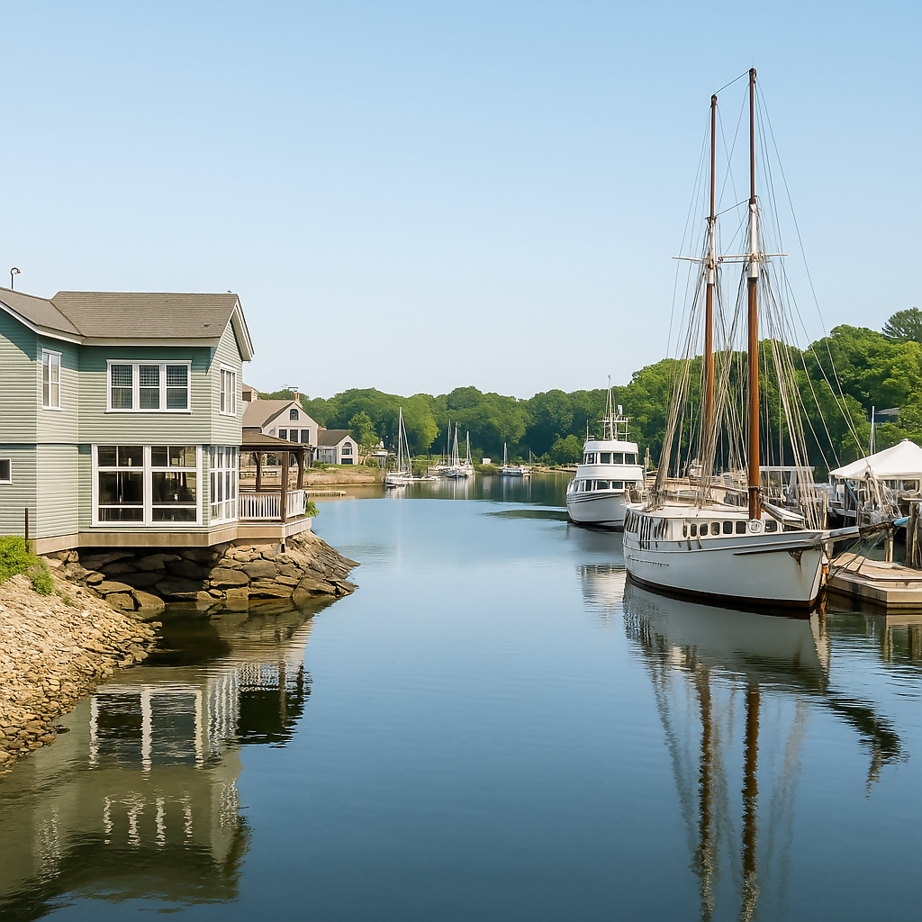 The Boathouse Waterfront Hotel and Restaurant - Kennebunkport - Maine United States - Rendered - Digital File Digital My Custom Designs PDF