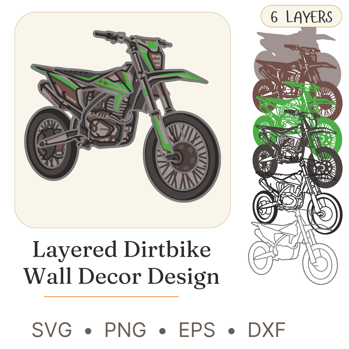 Dirt bike Design Decor - Layered Line Designs - My Custom Designs - ZIP File - Digital