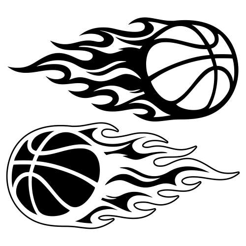 Basketball with Flames - Digital File - XCS Friendly Digital My Custom Designs PDF