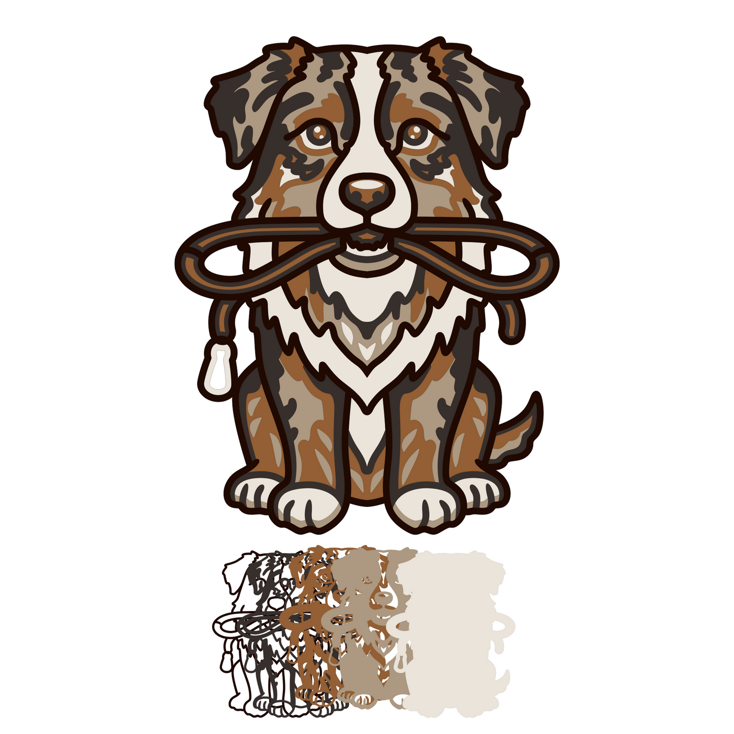 Dog Key Holder - Layered Designs - Digital File - ZIP File - Digital