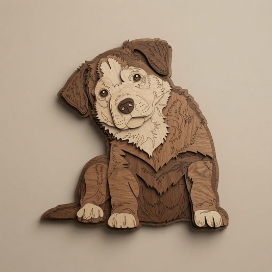 Dog - Layered Animal Design - Digital File - SVG - Layered Designs