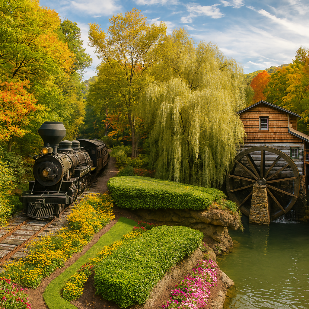 Dollywood Grist Mill - Dollywood Theme Park (Pigeon Forge) - Tennessee United States - Rendered - Digital File Digital My Custom Designs PDF