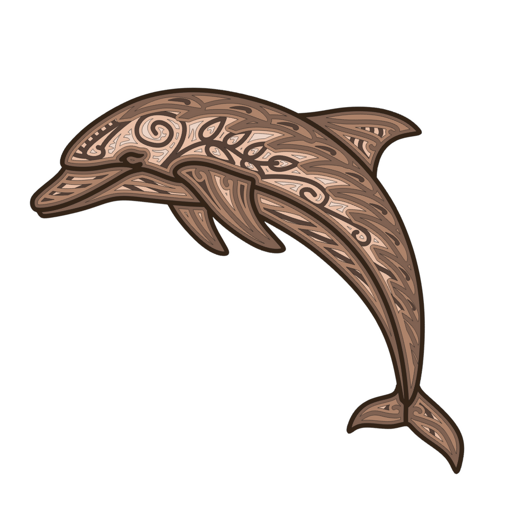 Dolphin - Layered Line Design - Digital File Digital My Custom Designs ZIP File