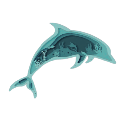 Layered 3D Dolphin Wall Décor