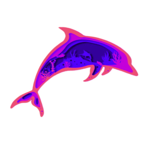 Layered 3D Dolphin Wall Décor