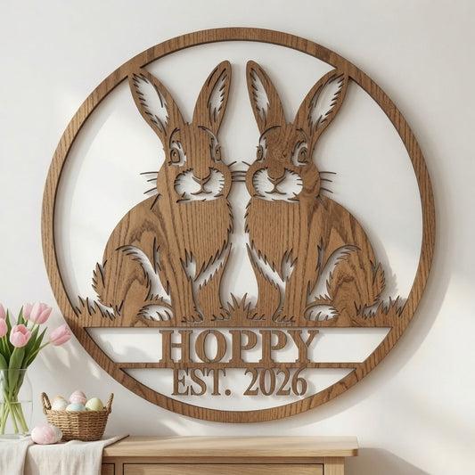 Double Bunnies - Wall Home Decor - Digital File - ZIP File - Digital