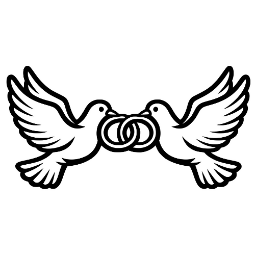 Doves with Rings - Digital File - XCS Friendly Digital My Custom Designs PDF