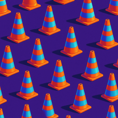 Industrial and Urban - Electric Construction Cones With Ultraviolet Shadows - Pattern - Digital File Digital My Custom Designs PDF