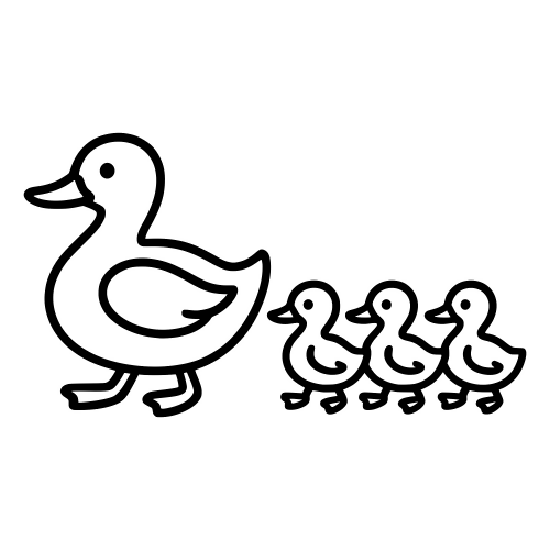 Duckling Family Outline - Digital File - XCS Friendly Digital My Custom Designs PDF