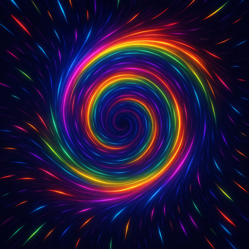Futuristic and Sci-Fi - Hyperspace Tunnel Vortex In Neon Rainbow - Pattern - Digital File Digital My Custom Designs PDF