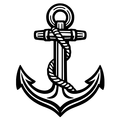 Navy Anchor Sketch - Digital File - XCS Friendly