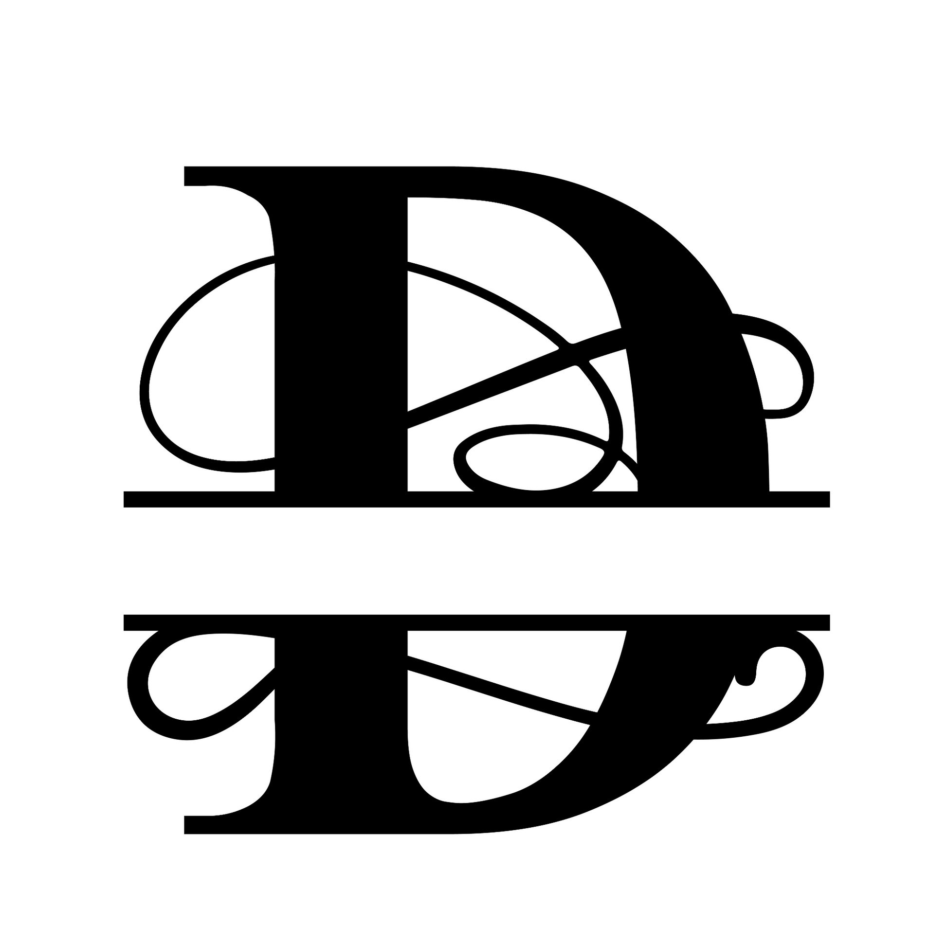 D - Monogram Vines Ornamental - Digital File Digital My Custom Designs ZIP File