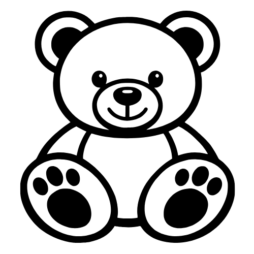 Cartoon Teddy Bear - Digital File - XCS Friendly
