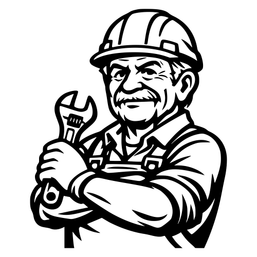 Worker in Hard Hat Cartoon - Vector Graphics - Digital File Digital My Custom Designs PDF