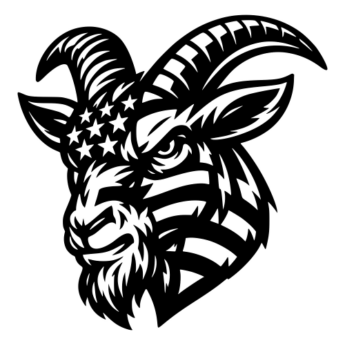 Patriotic Goat with American Flag Design - Vector Graphics - Digital File Digital My Custom Designs PDF