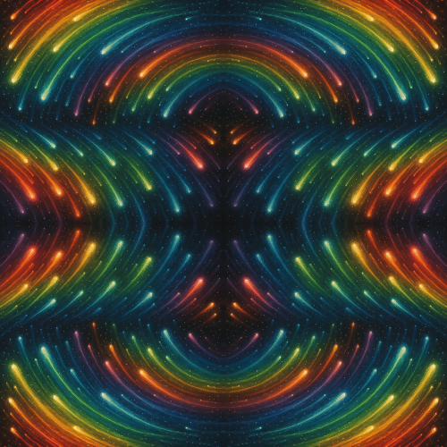 Space and Cosmic - Comet Showers Forming Abstract Rainbows - Pattern - Digital file