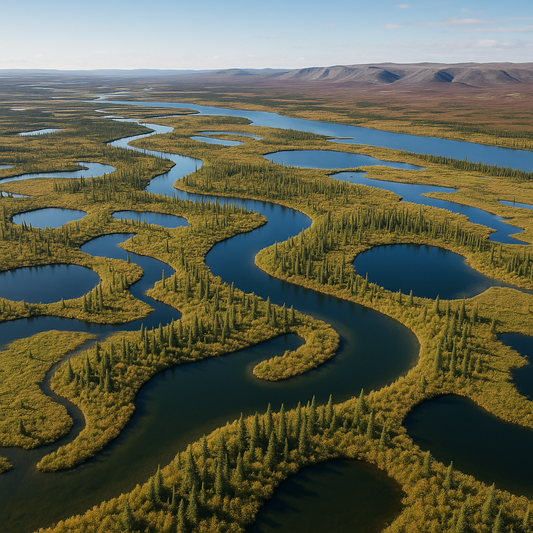 Mackenzie River Delta - Mackenzie Mountains - Northwest Territories Canada - Rendered - Digital File Digital My Custom Designs PDF