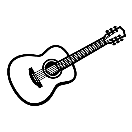 Guitar Outline Sketch - Vector Graphics - Digital File Digital My Custom Designs PDF