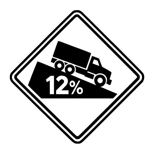 Steep Grade Warning Sign Outline - Vector Graphics - Digital File DIgital My Custom Designs PDF