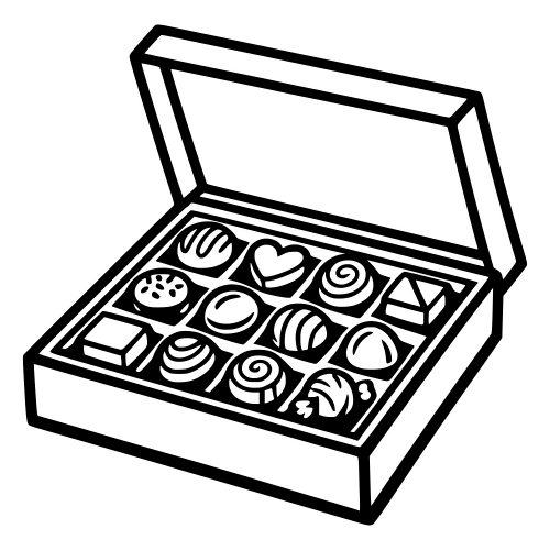 Box of Chocolates Outline - Digital File - XCS Friendly Digital My Custom Designs PDF
