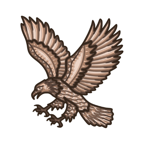 Eagle - Layered Line Design - Digital File Digital My Custom Designs ZIP File