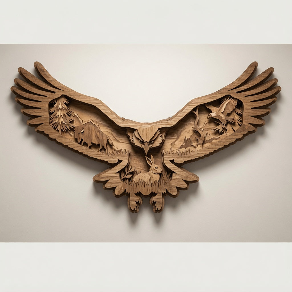 Eagle - Wilderness - Layered Nature Design - Digital File - SVG - Digital
