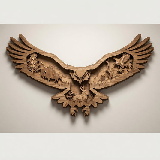 Eagle - Wilderness - Layered Nature Design - Digital File - SVG - Digital