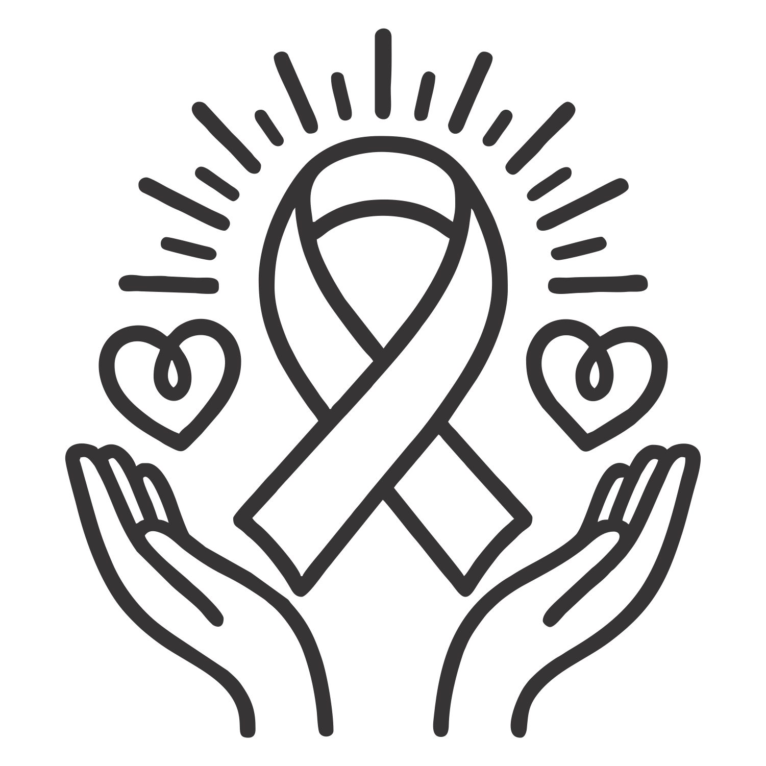 Pink Ribbon Breast Cancer - Digital File - XCS Friendly Digital My Custom Designs PNG