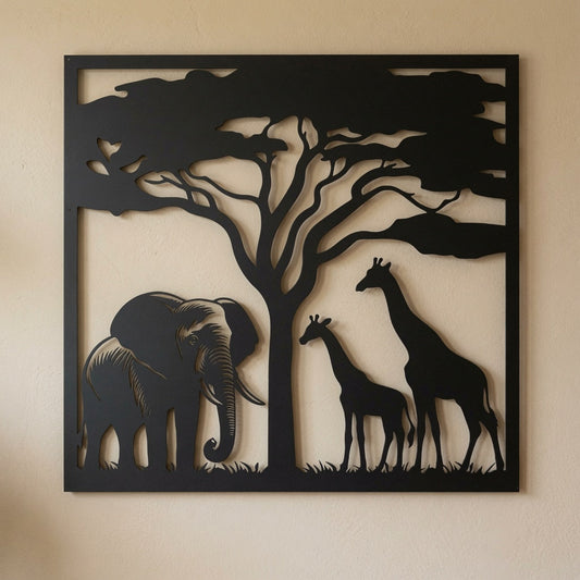 Elephant Giraffe - Wall / Home Decor - Digital File - ZIP File - Digital