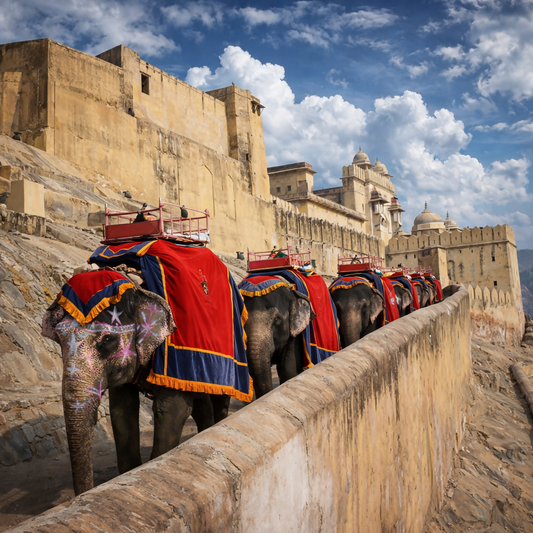 Elephant Safari Amber Fort - Jaipur India - Asia - Rendered - Digital File Digital My Custom Designs PDF